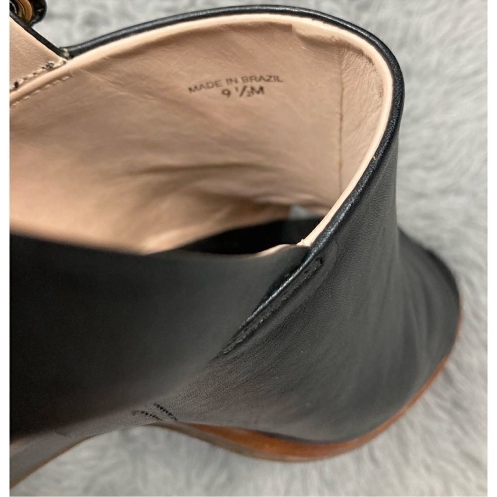 Kate spade Nilena black leather sling back wedge sandals - Picture 7 of 10